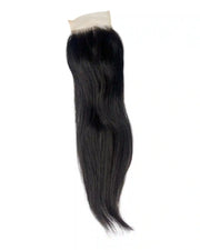 Closure HD 4x4 brun foncé #1B lisse Raw Hair 100% naturel. Dentelle invisible, installation facile débutantes. Durée 3-5 ans. Finition professionnelle. France.