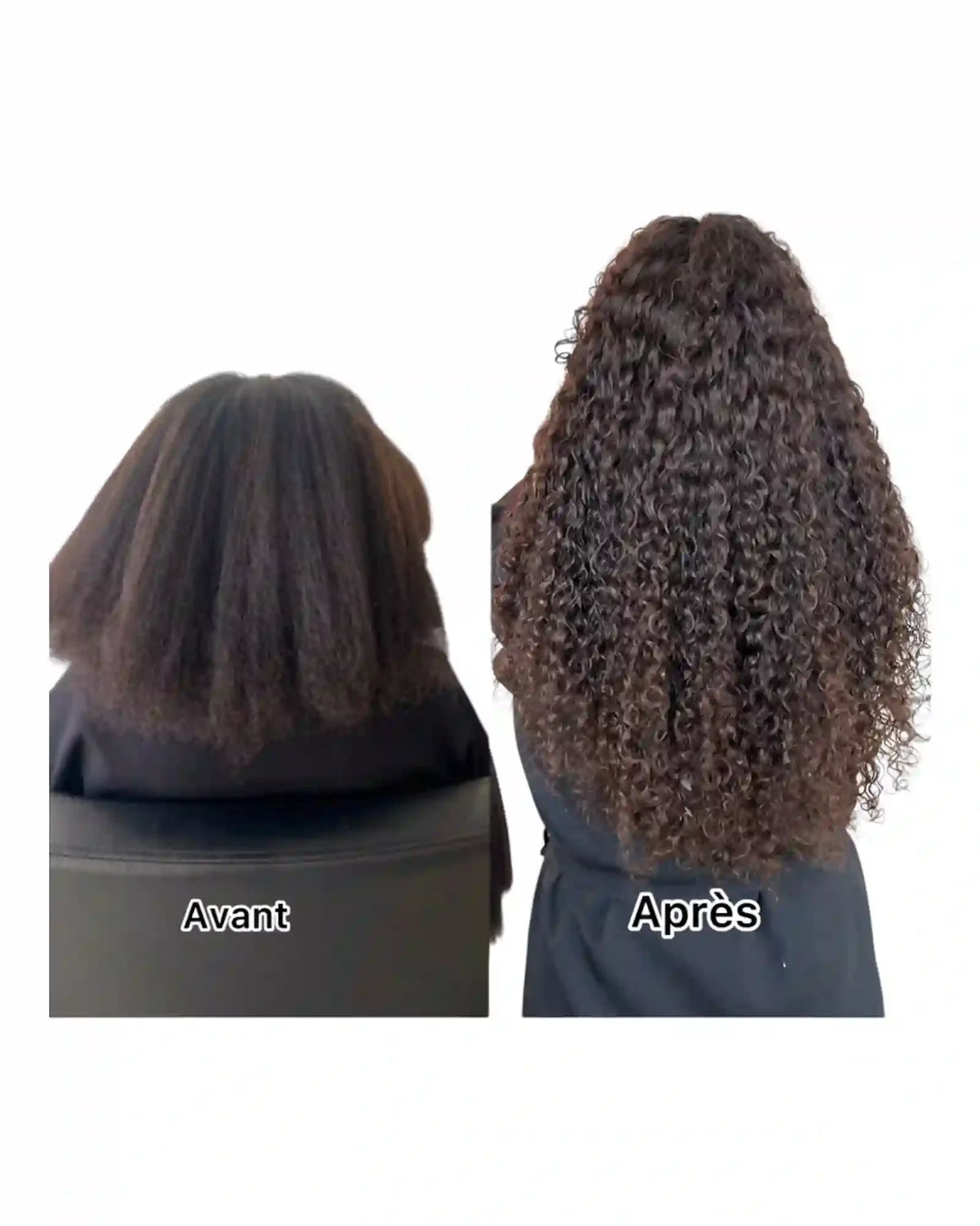 Extensions Cheveux Bouclés (Avant & Après) - NahaHair – Châtain Foncé #2, 100 % cheveux humains, texture naturelle