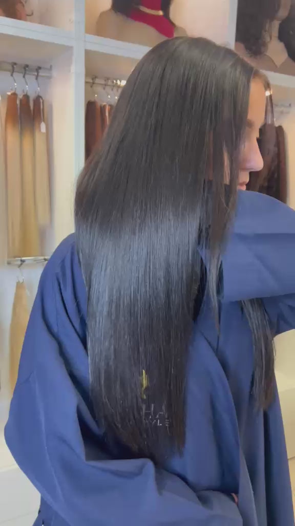 Extensions Raw Hair Lisses Brun Foncé #1B - Luxe Naturel -Nahahair